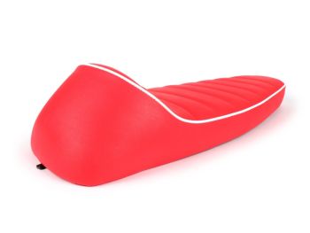 Sella FASTBACK 2.0, colore rosso con bordo bianco per Vespa 50/ 50 Special/ Et3/ Primavera