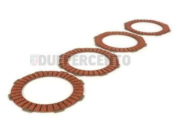Dischi frizione BGM PRO Superstrong Racing Red per frizione 8 molle, 4 dischi sughero dente da 14mm, per Vespa PX125-200 E/ '98/ MY/ '11/ Cosa