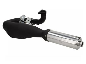 Marmitta espansione JL "Style" verniciata nero per Vespa PX125-150/ Sprint / GT / GTR / TS