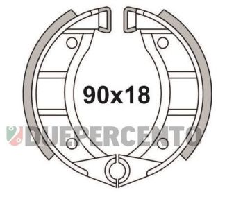 Ganasce freno anteriore 90x18 NEWFREN per Piaggio CIAO/ PX/ SI/ Bravo/ Superbravo/ Grillo/ Boss per modelli con cerchi a raggi