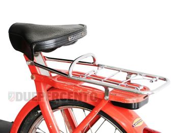 Portapacchi posteriore MOTO NOSTRA cromato per Piaggio Ciao (reggisella quadrato, luce posteriore sul parafango)