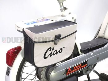 Borsa porta oggetti laterale MOTO NOSTRA, grigio / nero per PIAGGIO CIAO/PX/SC