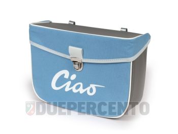 Borsa porta oggetti laterale MOTO NOSTRA, grigio / azzurro per PIAGGIO CIAO/PX/SC