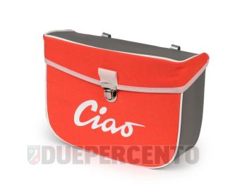 Borsa porta oggetti laterale MOTO NOSTRA, grigio / arancio per PIAGGIO CIAO/PX/SC