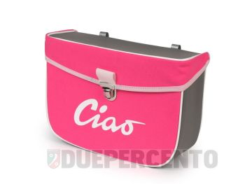 Borsa porta oggetti laterale MOTO NOSTRA, grigio / rosa per PIAGGIO CIAO/PX/SC