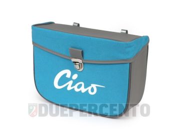 Borsa porta oggetti laterale MOTO NOSTRA, grigio / turchese per PIAGGIO CIAO/PX/SC