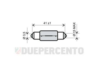 Lampadina siluro 6V 15W - 15x42, FLOSSER luce di posizione fanale anteriore per PIAGGIO Ciao/ SI/ Garelli