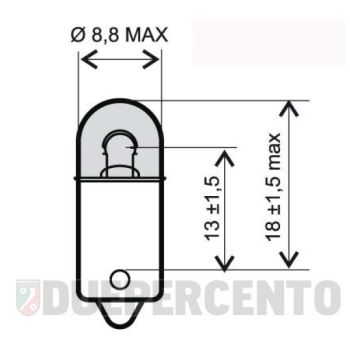 Lampadina 6V 4W BA9S luce fanale posteriore per Piaggio Ciao P/ PX/ Bravo P/ PX/ Superbravo/ Boss