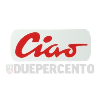 Targhetta serbatoio "ciao" rossa, per PIAGGIO CIAO/SC