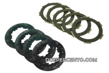 Dischi frizione CRIMAZ per frizioni CRIMAZ CM5, 5 dischi sinterizzati carbonio, 4 infradischi in ferro Vespa 50/ 50 Special/ ET3/ Primavera/ PK50-125/ FL/ HP/ N/ Rush/ ape
