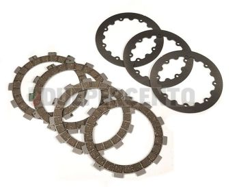 Dischi frizione CRIMAZ per frizione CRIMAZ CMX, 4 dischi, 3 infradischi in ergal per Vespa PX125-200/ GTR/ TS P200E/ Cosa200/ Rally180-200/T5
