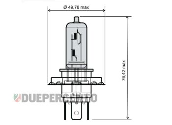 Lampadina biluce alogena 12V 35/35W H4 per parabola per Vespa PX-MY