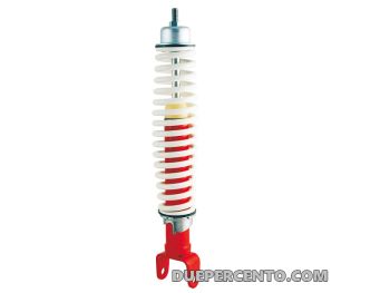 Ammortizzatore posteriore corpo rosso, molla bianca per Vespa 50/ 50 special/ ET3/ PX125-200/ P200E/ Rally 180-200/ T5/ GTR/ TS/ Sprint