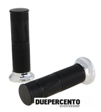 Coppia manopole PIAGGIO nere, Ø 24/24 mm, l=130 mm per Vespa PX125-200/ PE/ Lusso/ '98/ MY