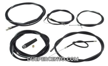 Kit cavi e guaine nere in teflon RMS per Lambretta DL