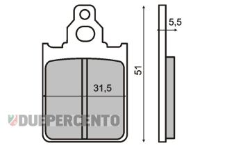 Pastiglie freno RMS organiche per Vespa PX125-200 freno a disco - S21