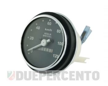 Contachilometri Ø=70mm scala 120 km/h RMS CALSSIC cornice cromata per Vespa PK50-125/ S/ SS