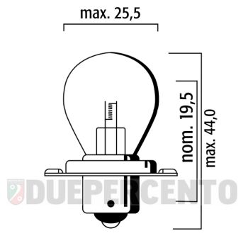 Lampadina 6V 15W P26S FLOSSER luce anabbagliante fanale anteriore per PIAGGIO Ciao/ SI/ Garelli