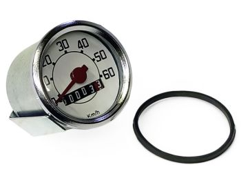 Contachilometri Ø=52mm RMS Classic scala 60km/h, per Vespa 50 N/L/R/S/90 adatto anche per PIAGGIO CIAO/SI/Bravo/Grillo/Boxer