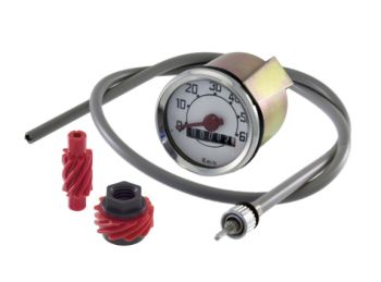 Contachilometri Ø=52mm RMS Classic scala 60km/h, con cavo e ingranaggio per Vespa 50 N/L/R/S/90