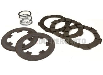 Dischi frizione FERODO 2.0 per frizione monomolla, 3 dischi sughero, 2 infradischi, 1 molla per Vespa 50/ 50 Special/ ET3/ Primavera/ PK50-125
