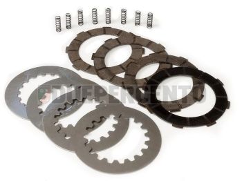 Dischi frizione FERODO 2.0 per frizioni 8 molle, 4 dischi sughero, 4 infradischi 8 molle per Vespa PX125-200/ GTR/ TS P200E/ Cosa200/ Rally180-200/ T5