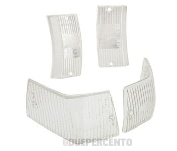 Kit vetri frecce SIEM anteriori e posteriori bianchi per Vespa PX125-200/ P200E/ MY/ T5