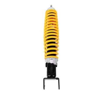 Ammortizzatore posteriore FORSA corpo nero, molla gialla, per Vespa 50/ 50 special/ ET3/ PX125-200/ P200E/ Rally 180-200/ T5/ GTR/ TS/ Sprint