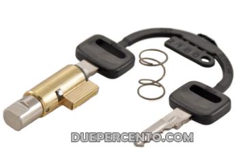 Bloccasterzo ZADI, l=38 mm, chiave in plastica, guida: 4mm per Vespa 50 R/ ET3/ P125-150X/ PX125-200-E/ Lusso 1°/ P150S/ P200E