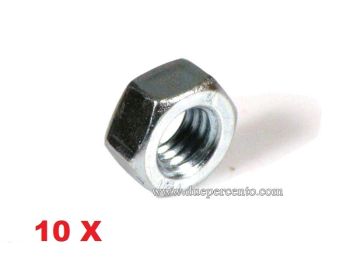 Dado M8, chiave da 13mm, zincato per cerchio ruota - 10 pezzi per Vespa 50/ ET3/ Primavera/ PX125-200/ GT/ GTR/ TS/ Sprint/ Rally