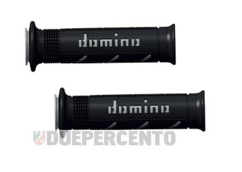 Coppia manopole DOMINO MX2, Ø 22/26 mm, nero grigio - super soft - estremità aperta