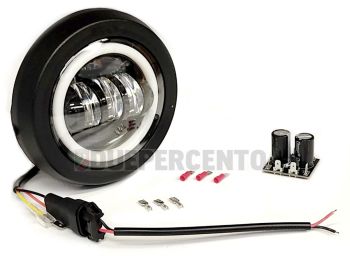 Fanale anteriore completo Ø 135 mm led, EVOK "Angel Eyes" per Vespa PK50-125 XL FL/HP/N/XL2