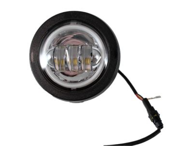 Fanale anteriore completo Ø 135 mm led, EVOK "Angel Eyes" parabola cromata per Vespa PK50-125 XL FL/HP/N/XL2