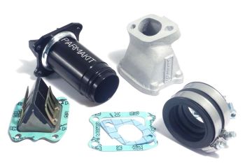 Collettore aspirazione lamellare PARMAKIT SP Ø 38 mm, 2/3 fori per VHS 34-39,5/ TMX 38/ PWK 38 per Vespa 50/ 50 Special/ ET3/ Primavera/ PK50-125