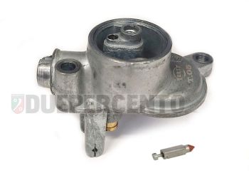 Coperchio vaschetta carburatore SI, by DRT "05" con spillo galleggiante Ø 4,5 mm per Vespa PX125-200 / P200E / Rally/ Cosa/ Sprint/ GTR / TS/ VNB/ VBA