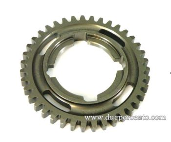 Ingranaggio 3a marcia z 38 DRT original, con crociera piatta per Vespa 180-200 Rally/ P125-150X 2°/ PX125-150E/ Lusso/ P200E/'98/ MY/ '11/ T5/ Cosa