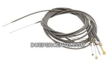 Kit cavi e guaine grigie in teflon per Vespa faro basso 125 V1-15/ V30-33/ VM/ VN/ 150 VL/ VB1