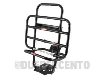 Portapacchi posteriore FACO verniciato nero con porta ruota per Vespa 50/ 50 Special/ ET3/ Primavera