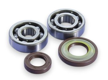 Kit 2 cuscinetti e 2 paraoli FKM POLINI per revisione albero motore cono 19mm per Vespa 50/ 50 Special/ ET3/ Primavera