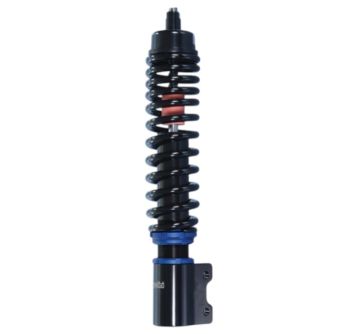 Ammortizzatore anteriore POLINI corpo nero, molla nera per Vespa PX125-200/ PE200/ T5/ MY/ LML