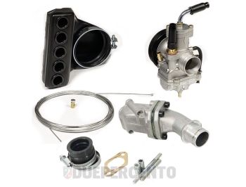 Kit carburatore POLINI CP 24 e collettore aspirazione lamellare POLINI 24mm 2 fori per Vespa 50/ 50 special/ ET3/ primavera