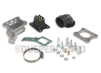 Collettore aspirazione lamellare MALOSSI X360 "corto" per Vespa 125 VNB-TS/150 VBA-Super/PX125-150/PE/Lusso/T5