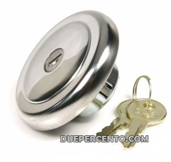 Tappo serbatoio cromato con lucchetto per Vespa PK50-125 XL/ XL2/ Automatica/ PX125-200E/ Lusso/ '98/ MY/ T5