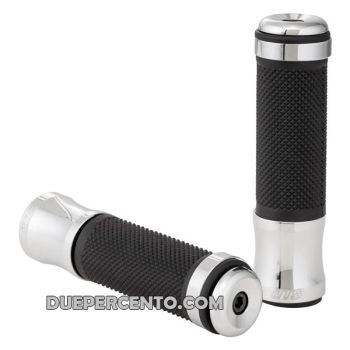 Coppia manopole SIP cromo, Ø 24/24 mm, l=125 mm per Vespa 50/ ET3/ PV/ PK/125 GT/ GTR/ Super/ TS/ 150 GL/ Sprint/ V/ 180SS/ 200 Rally/ PX125-200/ PE/ Lusso/ T5/ MY