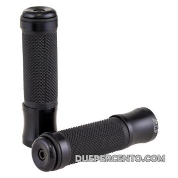 Coppia manopole SIP nero lucido, Ø 24/24 mm, l=125 mm per Vespa 50/ ET3/ PV/ PK/125 GT/ GTR/ Super/ TS/ 150 GL/ Sprint/ V/ 180SS/ 200 Rally/ PX125-200/ PE/ Lusso/ T5/ MY