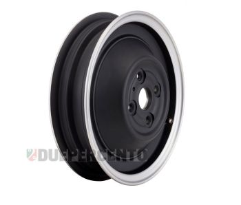 Cerchio chiuso in lega, tubeless SIP PERFORMANCE nero opaco con bordo lucido 2.15-10 per Vespa 50 N/ L/ R/ 90