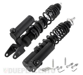 Kit ammortizzatori SIP PERFORMANCE 2.0 RACE, corpo nero opaco, molla nera, per Vespa PX125-200/ PE200/ T5/ MY