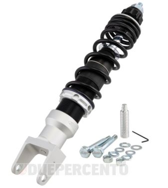 Ammortizzatore posteriore SIP PERFORMANCE 2.0 corpo ARGENTO OPACO molla NERA per Vespa 50/ ET3/ Primavera/ PX125-200/ P200E/ COSA/ T5