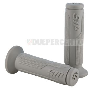 Coppia manopole SIP PORDOI grigie, Ø 24/24 mm, l=125 mm per Vespa 50/ ET3/ PV/ PK/125 GT/ GTR/ Super/ TS/ 150 GL/ Sprint/ V/ 180SS/ 200 Rally/ PX125-200/ PE/ Lusso/ T5/ MY