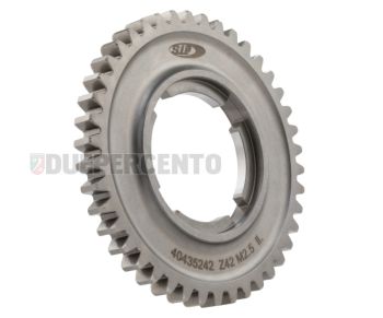 Ingranaggio 2a marcia z 42 SIP per crociera piatta / crociera bombata, per Vespa 180-200 Rally/​P125-150X 2°/​PX125-150E/​Lusso/​P150S 2°/​P200E/​Lusso/​'98/​MY/​'11/​T5/​Cosa